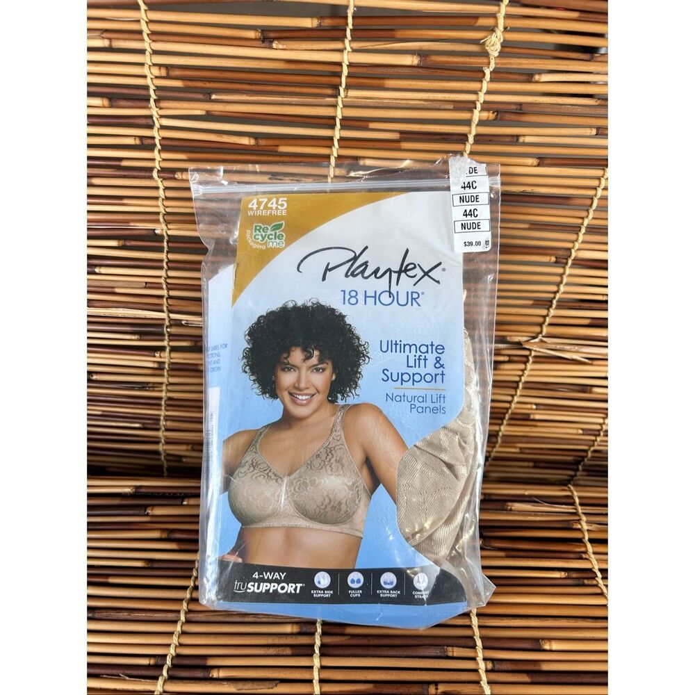 Playtex 4745 Nude 44C Bra Wireless Support Lift